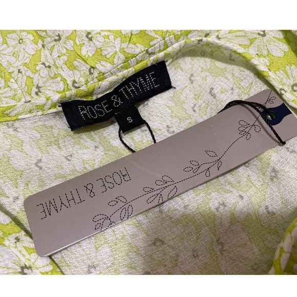 Rose & Thyme Womens Green Floral Sleeveless Blouse NEW Small - Picture 7 of 11